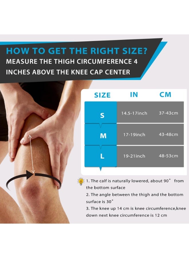 OSHIMA Active Knee Cap Support for Men & Women, Pain Relief Knee Brace Non-slip Knee Brace Compression Knee Supporte, Knee Bandage for Running Compression Knee Supporte for Joint Support Injury Recovery(L) - Image 2